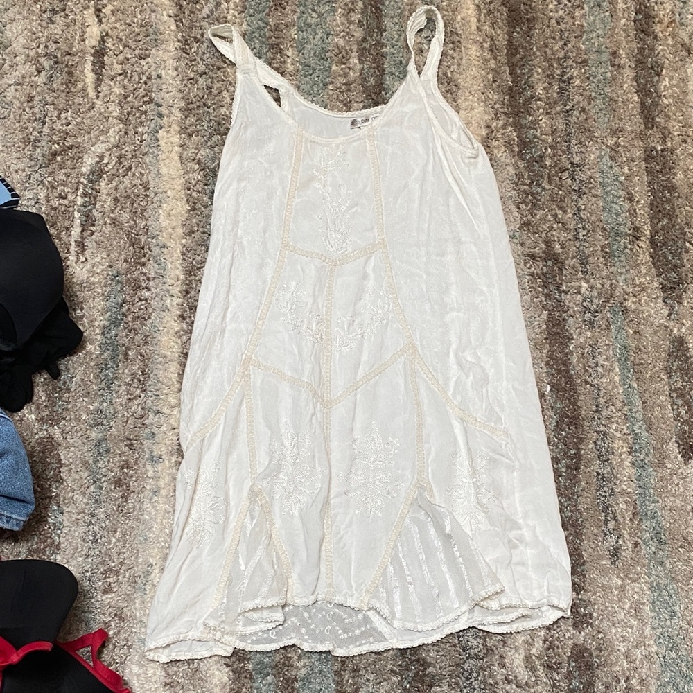 White Boho Sleeveless Dress